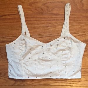 Roxy white bandeau with subtle floral print
